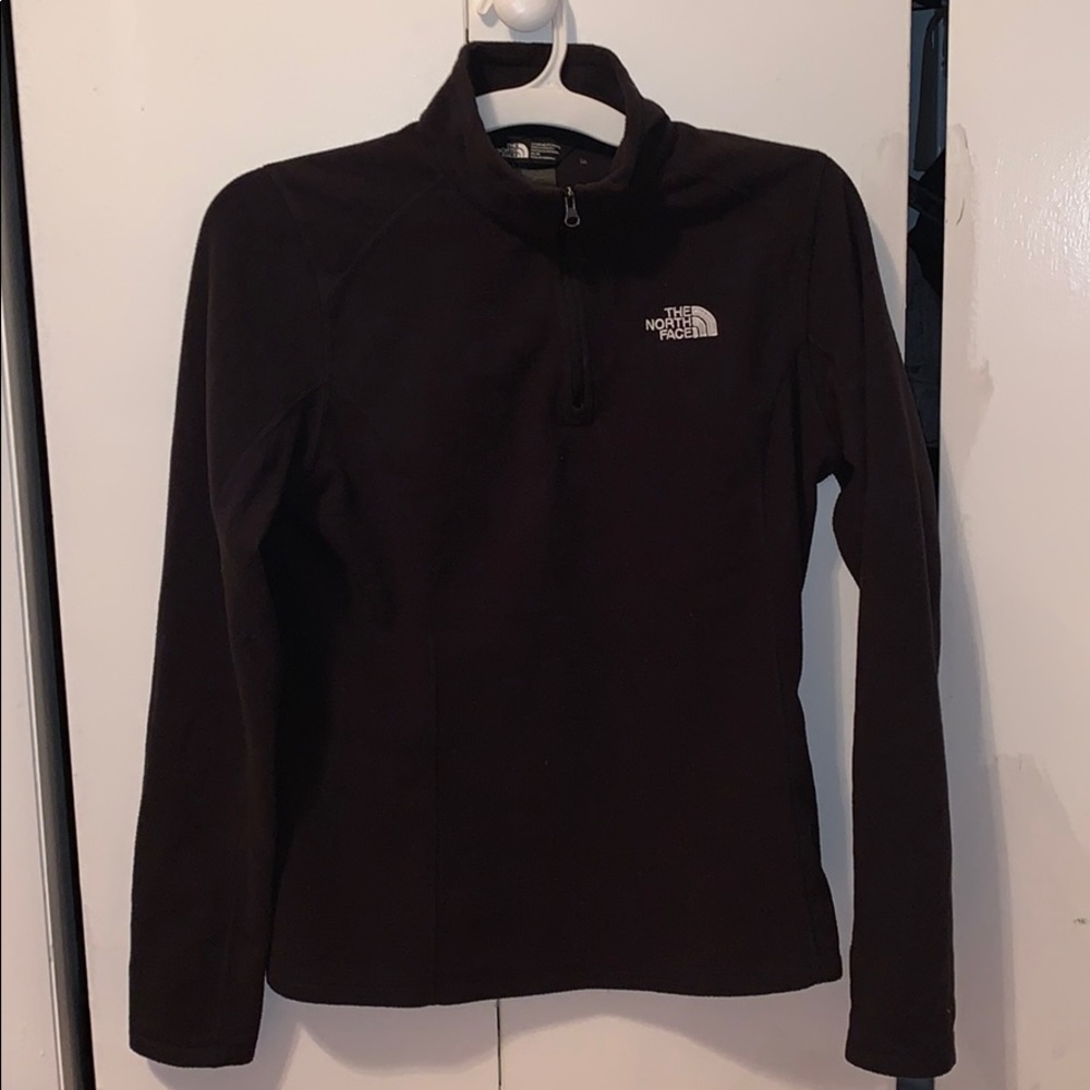 WOMENS NORTH FACE 1/4 ZIP BLACK FLEECE PULLOVER